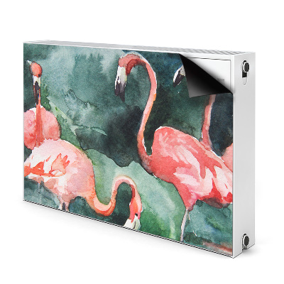 Magnetic radiator cover Painted flamingos