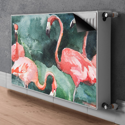 Magnetic radiator cover Painted flamingos