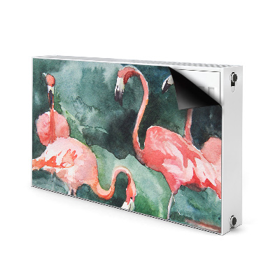 Magnetic radiator cover Painted flamingos