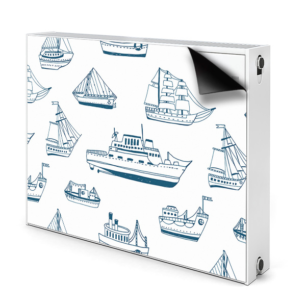 Magnetic radiator cover Blue ships