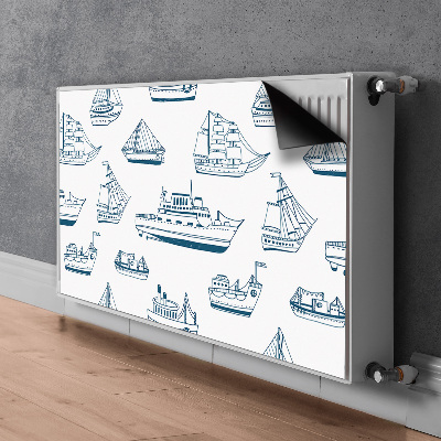 Magnetic radiator cover Blue ships