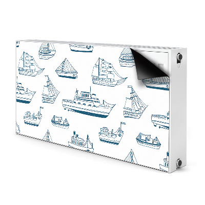 Magnetic radiator cover Blue ships