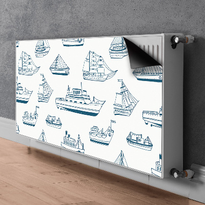 Magnetic radiator cover Blue ships