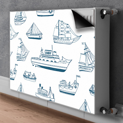 Magnetic radiator cover Blue ships