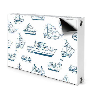 Magnetic radiator cover Blue ships