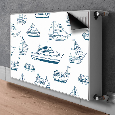 Magnetic radiator cover Blue ships