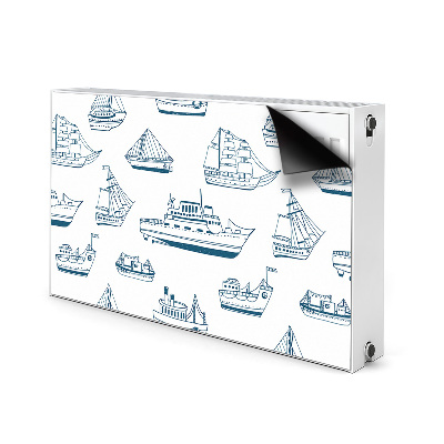 Magnetic radiator cover Blue ships