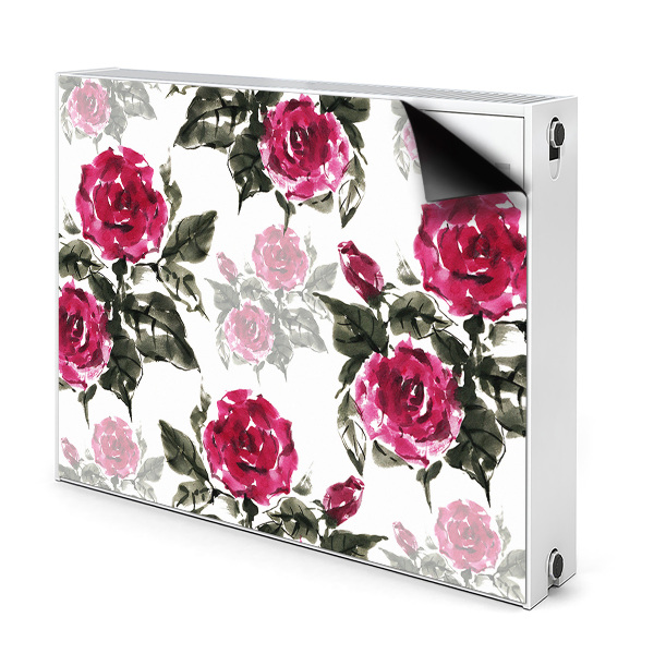 Magnetic radiator cover Painted roses