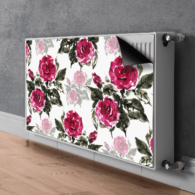 Magnetic radiator cover Painted roses