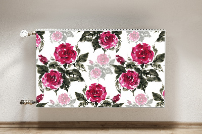 Magnetic radiator cover Painted roses