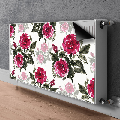 Magnetic radiator cover Painted roses