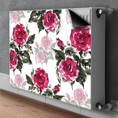 Magnetic radiator cover Painted roses