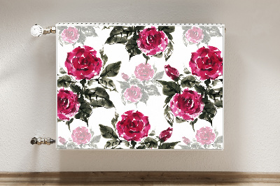 Magnetic radiator cover Painted roses