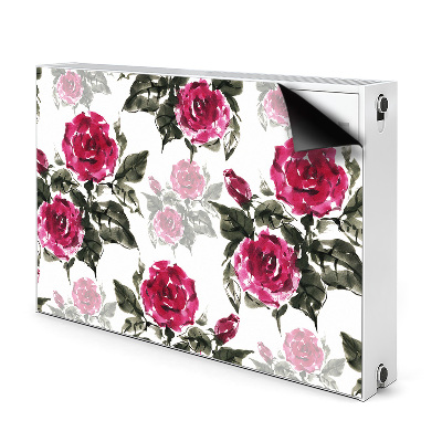 Magnetic radiator cover Painted roses