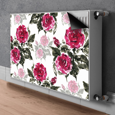 Magnetic radiator cover Painted roses