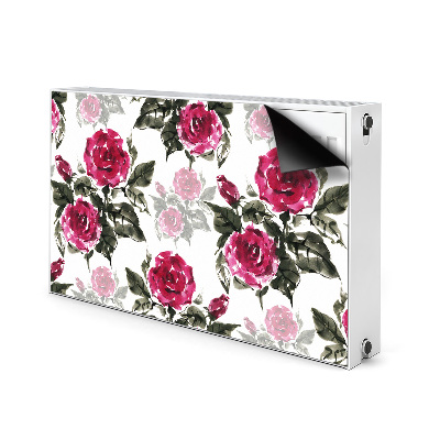 Magnetic radiator cover Painted roses