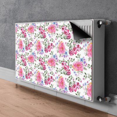 Magnetic radiator mat Pink flowers