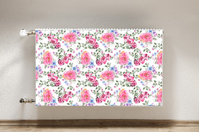 Magnetic radiator mat Pink flowers