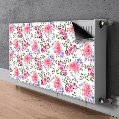 Magnetic radiator mat Pink flowers