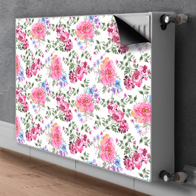 Magnetic radiator mat Pink flowers