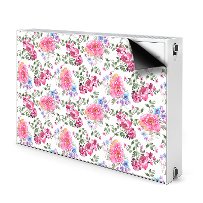 Magnetic radiator mat Pink flowers