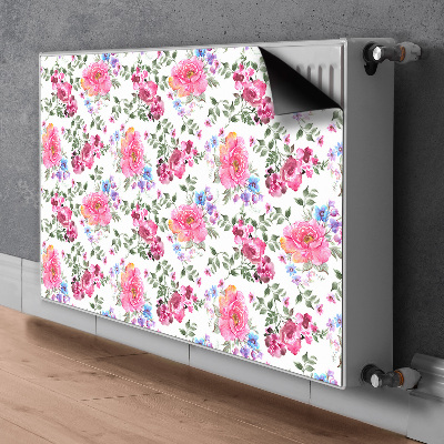 Magnetic radiator mat Pink flowers