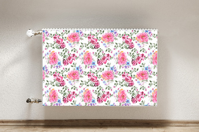 Magnetic radiator mat Pink flowers