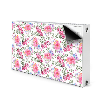 Magnetic radiator mat Pink flowers