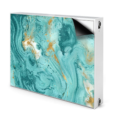 Magnetic radiator cover Turquoise marble