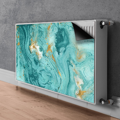 Magnetic radiator cover Turquoise marble