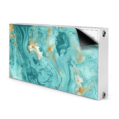 Magnetic radiator cover Turquoise marble