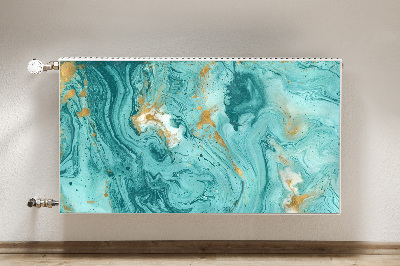 Magnetic radiator cover Turquoise marble