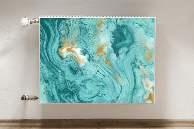 Magnetic radiator cover Turquoise marble