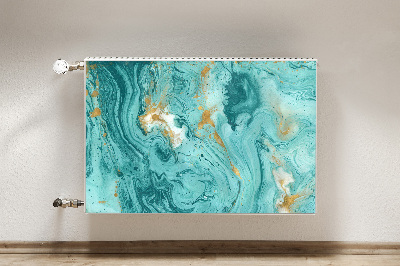 Magnetic radiator cover Turquoise marble