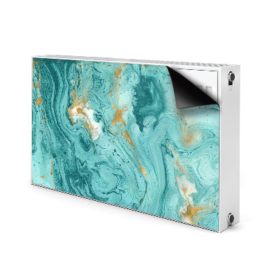 Magnetic radiator cover Turquoise marble