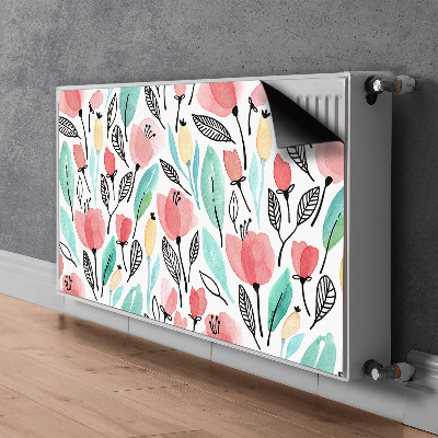 Printed radiator mat Red flowers