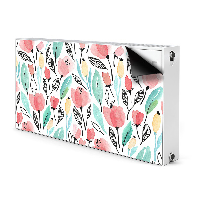 Printed radiator mat Red flowers