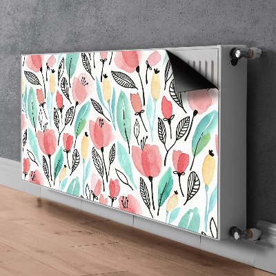 Printed radiator mat Red flowers