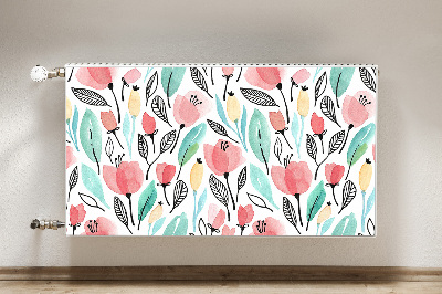 Printed radiator mat Red flowers