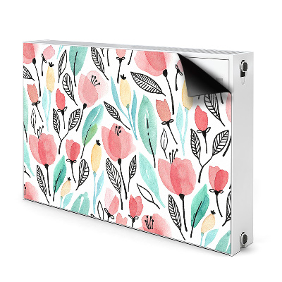 Printed radiator mat Red flowers