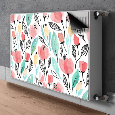 Printed radiator mat Red flowers