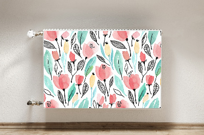 Printed radiator mat Red flowers