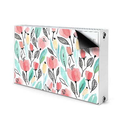 Printed radiator mat Red flowers