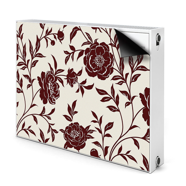 Radiator cover Burgundy flowers