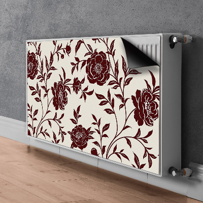 Radiator cover Burgundy flowers