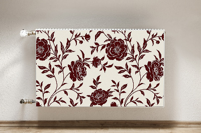 Radiator cover Burgundy flowers