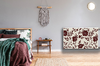 Radiator cover Burgundy flowers