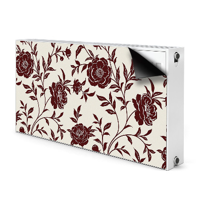 Radiator cover Burgundy flowers