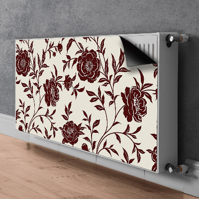 Radiator cover Burgundy flowers