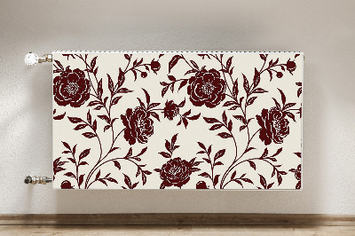 Radiator cover Burgundy flowers